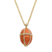 Enamel Egg Locket Pendant Gold Necklace by Olivia Riegel