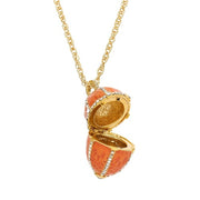 Enamel Egg Locket Pendant Gold Necklace by Olivia Riegel
