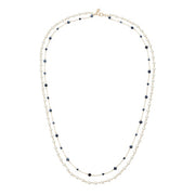 Glass Pearl & Hematite Double Strand Necklace by Olivia Riegel