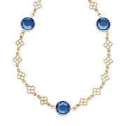 Sapphire Crystal Station Filigree Necklace by Olivia Riegel