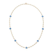 Sapphire Crystal Station Filigree Necklace by Olivia Riegel