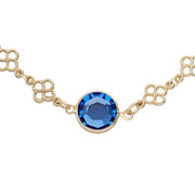 Sapphire Crystal Station Filigree Necklace by Olivia Riegel