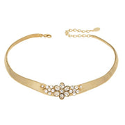 Crystal Flower Collar Necklace by Olivia Riegel