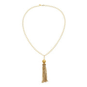 Tassel Pendant Gold Necklace by Olivia Riegel