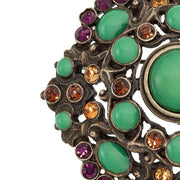 Bronze Brooch with Green Jewels by Olivia Riegel