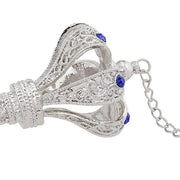 Silver Torah Pointer with Sapphire Crystals, 12" by Olivia Riegel
