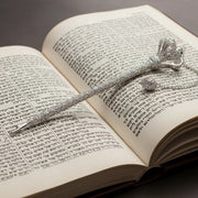 Silver Torah Pointer with Sapphire Crystals, 12" by Olivia Riegel
