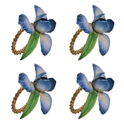 Juliska Meadow Walk Iris Napkin Ring Set of 4, Chambray