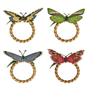 Juliska Meadow Walk Butterfly Napkin Ring Assorted Set of 4