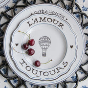Juliska L'Amour Toujours Classic Whitewash Dessert / Salad Plates, Assorted Set of 4, 9"
