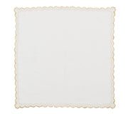 Kim Seybert Arches Napkin in White & Gold, Set of 4, 21”