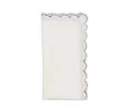 Kim Seybert Arches Napkin in White & Silver, Set of 4, 21”
