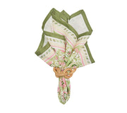 Mira Napkin in Green & Pink, Set of 4 by Kim Seybert