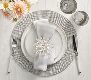 Watercolor Stripe Napkin in White & Gray, Set of 4 by Kim Seybert