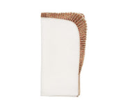 Kim Seybert Nile Napkin in White & Bronze, Set of 4