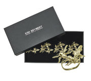 Hive Napkin Ring in Gold, Set of 4 in a Gift Box by Kim Seybert