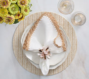Seashell Burst Napkin Ring in Ivory & Natural, Set of 4 by Kim Seybert