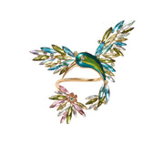 Hummingbird Napkin Ring in Multi, Set of 4 in Gift Box by Kim Seybert