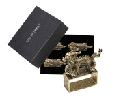 Orient Dragon Napkin Ring in Gold, Set of 4 in a Gift Box by Kim Seybert