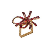 Jeweled Bow Napkin Ring in Red, Set of 4 in a Gift Box by Kim Seybert