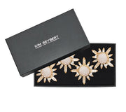 Coronet Napkin Ring in Gold & Crystal, Set of 4 in a Gift Box by Kim Seybert