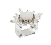 Coronet Napkin Ring in Silver & Crystal, Set of 4 in a Gift Box by Kim Seybert