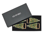 Bejeweled Xmas Napkin Ring in Red, Green & Gold, Set of 4 in a Gift Box by Kim Seybert