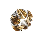 Enigma Napkin Ring in Gold & Silver, Set of 4 by Kim Seybert