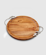 Olive Branch Acacia Wood Round Tray, 14" by Mary Jurek Design