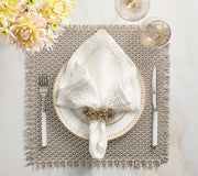 Fringe Placemat in Gold & Silver, Set of 4 by Kim Seybert