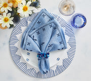 Dream Weaver Placemat in White & Blue, Set of 4 by Kim Seybert