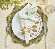 Winding Vines Placemat in Green & Gold, Set of 2 by Kim Seybert
