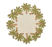 Oasis Placemat in Ivory, Green & Gold, Set of 2 by Kim Seybert