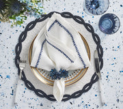 Infinity Placemat in White & Navy, Set of 4 by Kim Seybert