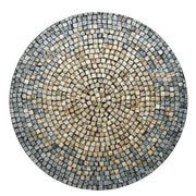 Kim Seybert Capiz Shell Mosaic Grey and Taupe Round Placemat, 15", Set of 4 Placemat Kim Seybert 