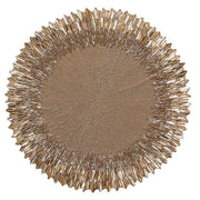 Kim Seybert Ray Gold and Crystal Round Placemat, 15", Set of 2 Placemat Kim Seybert 