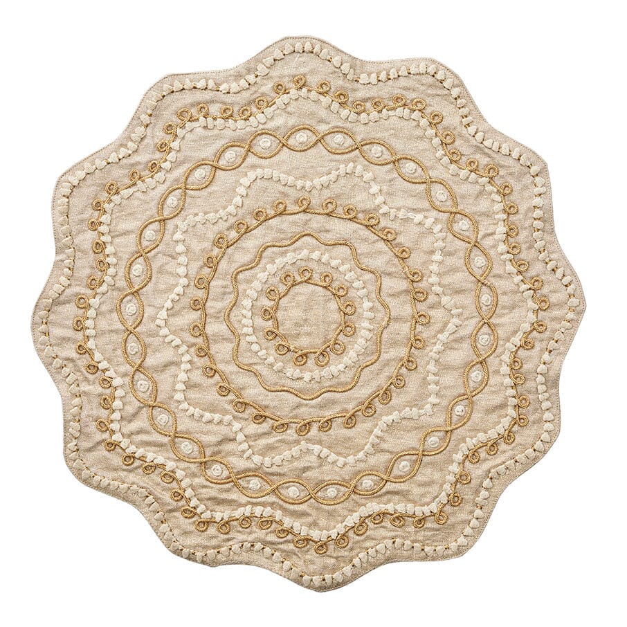 Kim Seybert Artisanal Natural and Gold Placemat, Set of 4 Amusespot Unique products by Kim