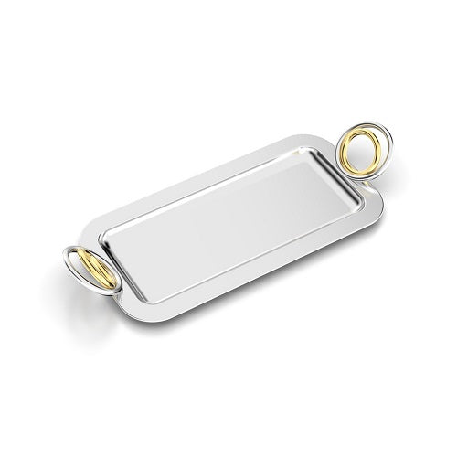 Anna New York Ring Rectangular Serving Tray, Stainless Steel ...