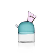 Ichendorf Milano Travasi Oil Bottle, Clear/Petrol Blue/Pink, 10.8 oz.