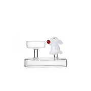 Ichendorf Milano Alice Glass Tealight White Rabbit With Berry