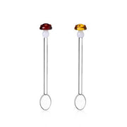 Ichendorf Milano Alice Set of 2 Glass Spoons Amber And Red Mushrooms