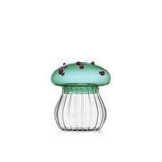 Ichendorf Milano Alice Glass Sugar Bowl Green Mushroom With Red Dots