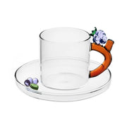 Ichendorf Milano Fruits & Flowers Glass Coffee Cup & Saucer