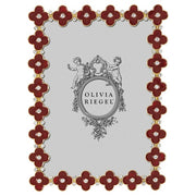Gold & Crimson Enamel Clover Photo Frame by Olivia Riegel