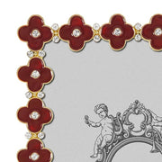 Gold & Crimson Enamel Clover Photo Frame by Olivia Riegel
