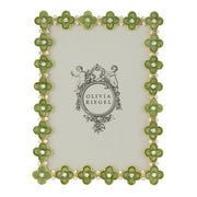 Gold Celadon Enamel Clover 5" x 7" Photo Frame by Olivia Riegel