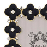 Gold Black Enamel Clover Photo Frame by Olivia Riegel
