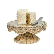Juliska Provence Rattan Cake Stand, Whitewash, 13.75"