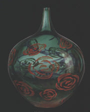 Vintage Rose Garden Vase by Olle Brozén for Kosta Boda