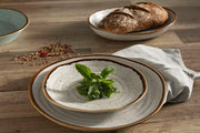 Rustic Blend White Stoneware Oval Serving Platter, 10" by Casa Alegre